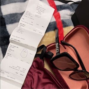 Gucci Black Sunglasses with Burgundy Case